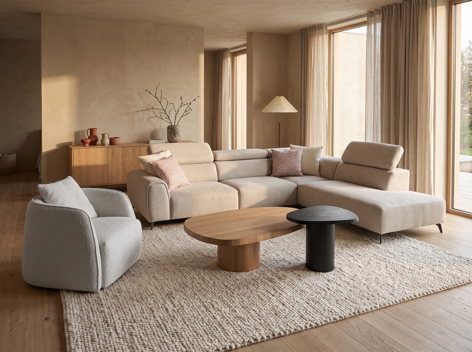 VELA · WARM MINIMALISM – σετ σαλονιού VELA, LINE, BONO – WARM MINIMALISM